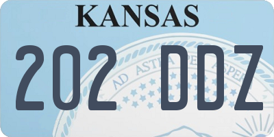 KS license plate 202DDZ
