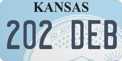 KS license plate 202DEB