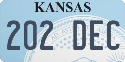 KS license plate 202DEC