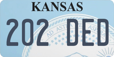 KS license plate 202DED