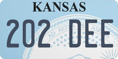 KS license plate 202DEE