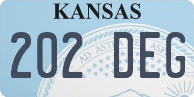 KS license plate 202DEG