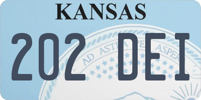 KS license plate 202DEI
