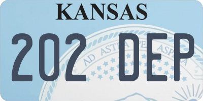 KS license plate 202DEP
