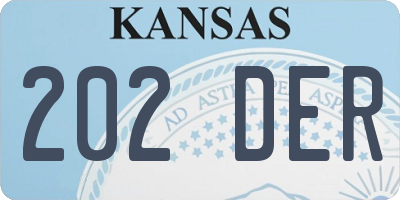 KS license plate 202DER
