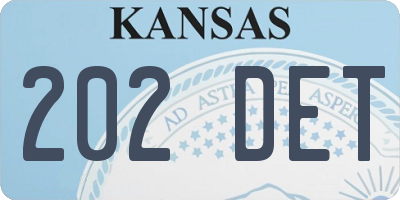 KS license plate 202DET