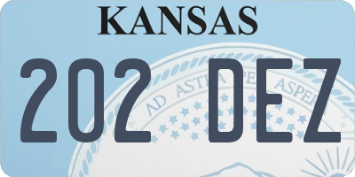 KS license plate 202DEZ