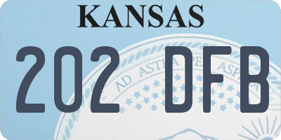 KS license plate 202DFB