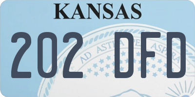 KS license plate 202DFD