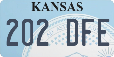 KS license plate 202DFE