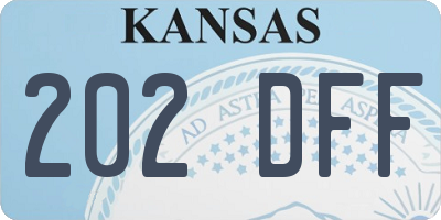KS license plate 202DFF