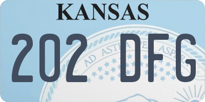 KS license plate 202DFG