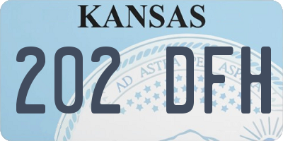 KS license plate 202DFH