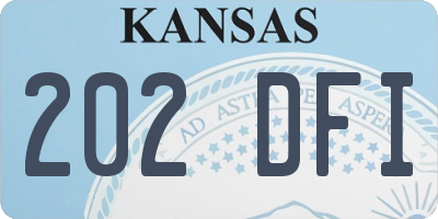 KS license plate 202DFI
