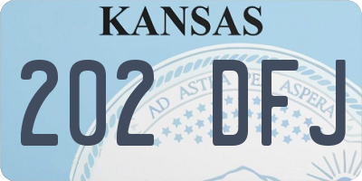 KS license plate 202DFJ