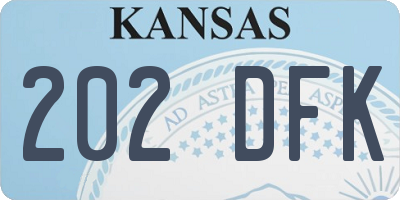 KS license plate 202DFK