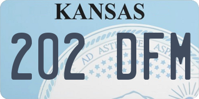 KS license plate 202DFM