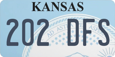 KS license plate 202DFS