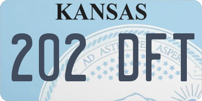 KS license plate 202DFT