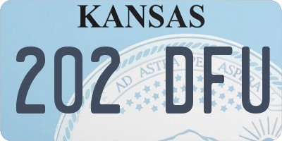 KS license plate 202DFU