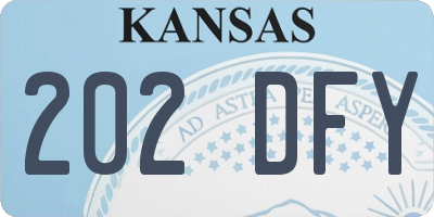 KS license plate 202DFY