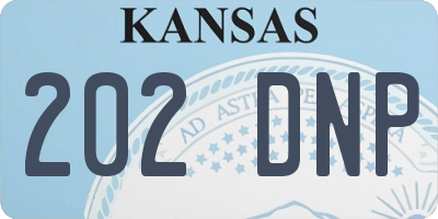 KS license plate 202DNP