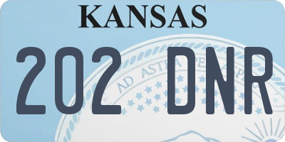 KS license plate 202DNR