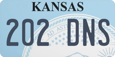 KS license plate 202DNS