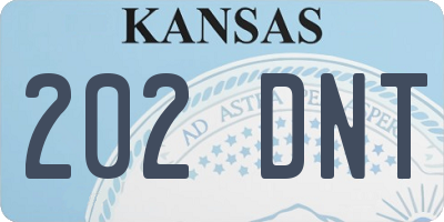KS license plate 202DNT