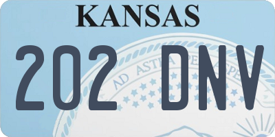 KS license plate 202DNV