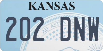 KS license plate 202DNW