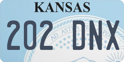 KS license plate 202DNX