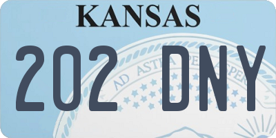 KS license plate 202DNY