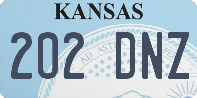 KS license plate 202DNZ