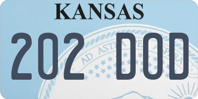 KS license plate 202DOD