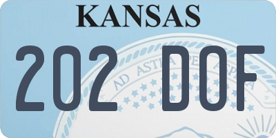 KS license plate 202DOF