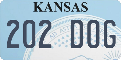 KS license plate 202DOG
