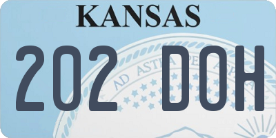 KS license plate 202DOH
