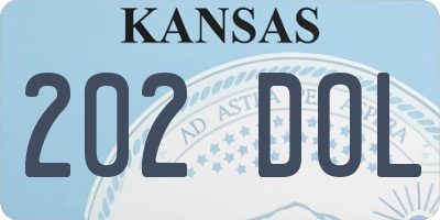 KS license plate 202DOL