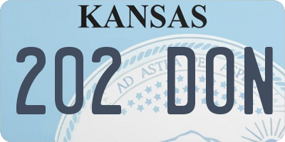 KS license plate 202DON