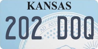 KS license plate 202DOQ