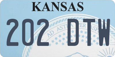 KS license plate 202DTW