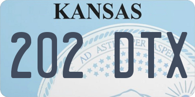 KS license plate 202DTX