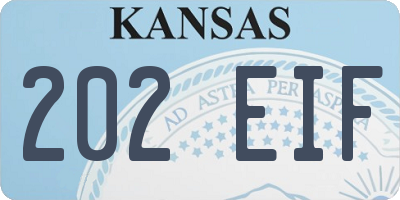 KS license plate 202EIF