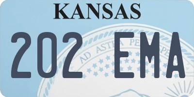 KS license plate 202EMA