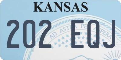 KS license plate 202EQJ