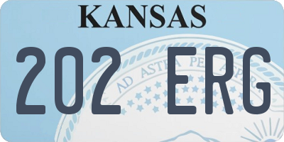 KS license plate 202ERG