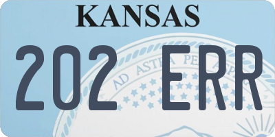 KS license plate 202ERR