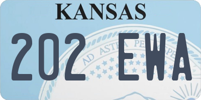 KS license plate 202EWA