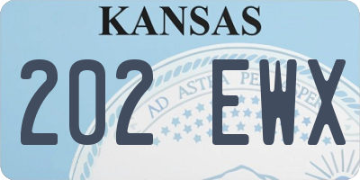 KS license plate 202EWX